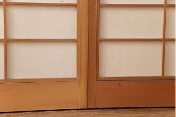 アンティーク建具　日本風情が感じられる雪見障子戸4枚セット(摺り上げ障子戸、引き戸、擦り上げ障子戸、擦上障子戸、建具)(R-049199)