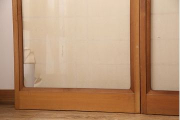 アンティーク建具　日本風情が感じられる雪見障子戸4枚セット(摺り上げ障子戸、引き戸、擦り上げ障子戸、擦上障子戸、建具)(R-049199)