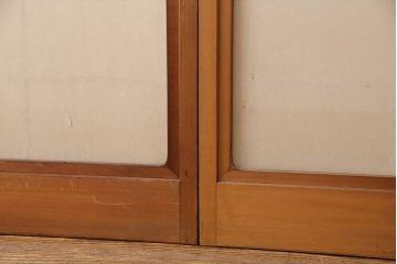 アンティーク建具　日本風情が感じられる雪見障子戸4枚セット(摺り上げ障子戸、引き戸、擦り上げ障子戸、擦上障子戸、建具)(R-049199)