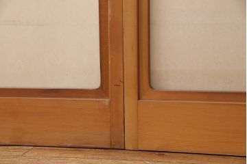 アンティーク建具　日本風情が感じられる雪見障子戸4枚セット(摺り上げ障子戸、引き戸、擦り上げ障子戸、擦上障子戸、建具)(R-049199)