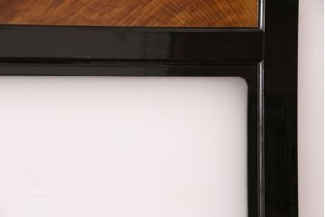 和製アンティーク　鏡板杉板一枚板　穏やかな風景図が和の風情を醸し出す引き戸4枚セット(建具、ガラス帯戸)(R-049200)
