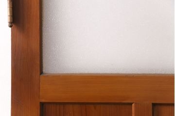 アンティーク建具　ヒノキ材　昭和レトロな空間づくりにおすすめの木製ドア(ガラス扉、建具)(R-049206)