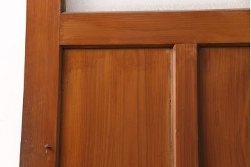 アンティーク建具　ヒノキ材　昭和レトロな空間づくりにおすすめの木製ドア(ガラス扉、建具)(R-049206)