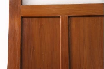 アンティーク建具　ヒノキ材　昭和レトロな空間づくりにおすすめの木製ドア(ガラス扉、建具)(R-049206)