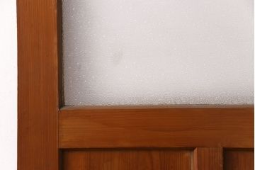 アンティーク建具　ヒノキ材　昭和レトロな空間づくりにおすすめの木製ドア(ガラス扉、建具)(R-049206)