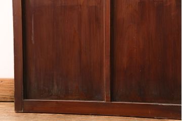 和製アンティーク　結霜ガラスとすりガラスがレトロな雰囲気を高めるガラス戸2枚セット(引き戸、建具)(R-049208)