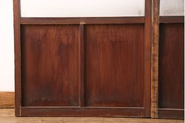 和製アンティーク　結霜ガラスとすりガラスがレトロな雰囲気を高めるガラス戸2枚セット(引き戸、建具)(R-049208)