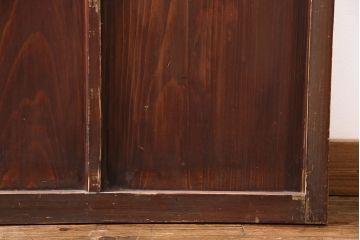 和製アンティーク　結霜ガラスとすりガラスがレトロな雰囲気を高めるガラス戸2枚セット(引き戸、建具)(R-049208)