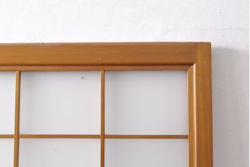 ヴィンテージ建具　昭和レトロ　すりガラス入り　昔懐かしい雰囲気が魅力のガラス戸2枚セット(引き戸、建具)(R-049209)