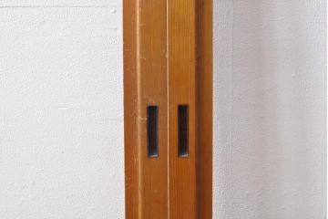 ヴィンテージ建具　昭和レトロ　すりガラス入り　昔懐かしい雰囲気が魅力のガラス戸2枚セット(引き戸、建具)(R-049209)