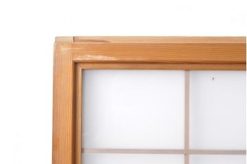 ヴィンテージ建具　昭和レトロ　すりガラス入り　昔懐かしい雰囲気が魅力のガラス戸2枚セット(引き戸、建具)(R-049209)
