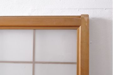 ヴィンテージ建具　昭和レトロ　すりガラス入り　昔懐かしい雰囲気が魅力のガラス戸2枚セット(引き戸、建具)(R-049209)
