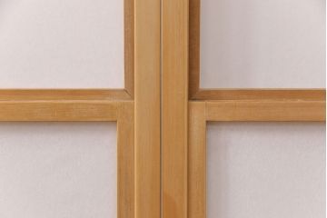 アンティーク建具　使い込まれた風合いが趣溢れる雪見障子戸4枚セット(摺り上げ障子戸、引き戸、擦り上げ障子戸、擦上障子戸、建具)(R-049212)