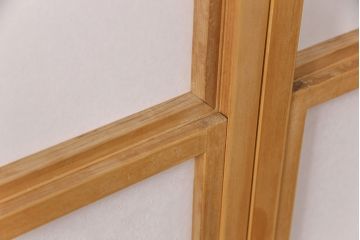 アンティーク建具　使い込まれた風合いが趣溢れる雪見障子戸4枚セット(摺り上げ障子戸、引き戸、擦り上げ障子戸、擦上障子戸、建具)(R-049212)