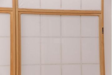 アンティーク建具　使い込まれた風合いが趣溢れる雪見障子戸4枚セット(摺り上げ障子戸、引き戸、擦り上げ障子戸、擦上障子戸、建具)(R-049212)