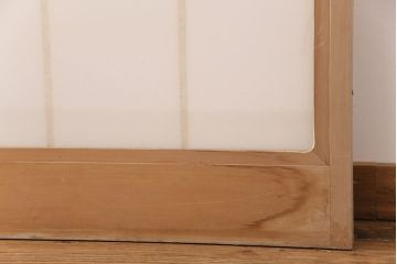 アンティーク建具　使い込まれた風合いが趣溢れる雪見障子戸4枚セット(摺り上げ障子戸、引き戸、擦り上げ障子戸、擦上障子戸、建具)(R-049212)