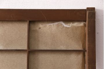 アンティーク建具　小さな障子戸付き　季節の移ろいを感じることができる雪見障子戸2枚セット(引き戸、擦り上げ障子戸、擦上障子戸、建具)(R-049213)