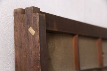 アンティーク建具　小さな障子戸付き　季節の移ろいを感じることができる雪見障子戸2枚セット(引き戸、擦り上げ障子戸、擦上障子戸、建具)(R-049213)