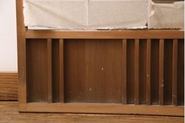 アンティーク建具　小さな障子戸付き　季節の移ろいを感じることができる雪見障子戸2枚セット(引き戸、擦り上げ障子戸、擦上障子戸、建具)(R-049213)