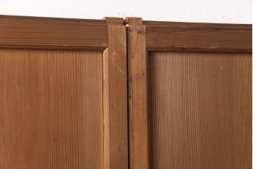 アンティーク建具　明るい木色がぬくもり溢れる障子帯戸2枚セット(障子戸、格子戸、板戸、引き戸、建具)(R-049214)