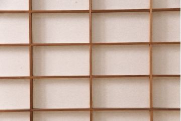アンティーク建具　明るい木色がぬくもり溢れる障子帯戸2枚セット(障子戸、格子戸、板戸、引き戸、建具)(R-049214)