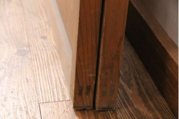 アンティーク建具　明るい木色がぬくもり溢れる障子帯戸2枚セット(障子戸、格子戸、板戸、引き戸、建具)(R-049214)