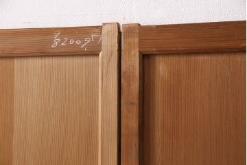 アンティーク建具　明るい木色がぬくもり溢れる障子帯戸2枚セット(障子戸、格子戸、板戸、引き戸、建具)(R-049214)