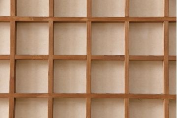 和製アンティーク　細かな升格子が美しい!上質な空間作りを叶える障子戸2枚セット(引き戸、建具)(R-049215)