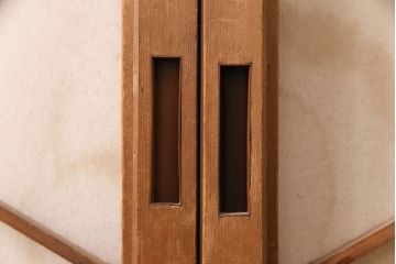和製アンティーク　二重菱のデザインが珍しい!品のある和を演出する障子戸2枚セット(引き戸、建具)(R-049216)