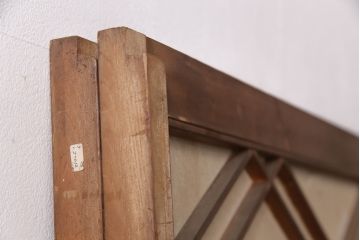 和製アンティーク　二重菱のデザインが珍しい!品のある和を演出する障子戸2枚セット(引き戸、建具)(R-049216)