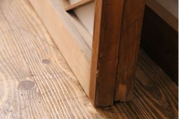 和製アンティーク　二重菱のデザインが珍しい!品のある和を演出する障子戸2枚セット(引き戸、建具)(R-049216)