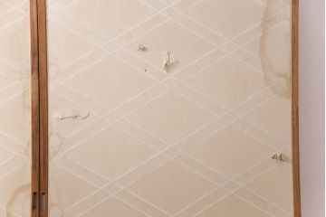 和製アンティーク　二重菱のデザインが珍しい!品のある和を演出する障子戸2枚セット(引き戸、建具)(R-049216)