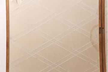 和製アンティーク　二重菱のデザインが珍しい!品のある和を演出する障子戸2枚セット(引き戸、建具)(R-049216)
