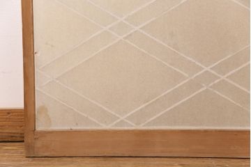 和製アンティーク　二重菱のデザインが珍しい!品のある和を演出する障子戸2枚セット(引き戸、建具)(R-049216)
