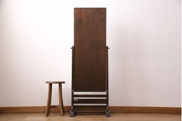中古　北海道民芸家具　HM350　凛とした佇まいがシックな雰囲気を漂わせる大型ミラー(鏡、姿見)(R-049219)