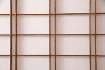 和製アンティーク　秋田県産　腰板ケヤキ材　昭和レトロな雰囲気を醸し出す障子戸4枚セット(ガラス戸、引き戸、建具)(R-049224)