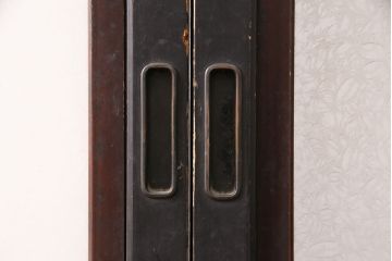 和製アンティーク　秋田県産　腰板ケヤキ材　昭和レトロな雰囲気を醸し出す障子戸4枚セット(ガラス戸、引き戸、建具)(R-049224)