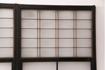 和製アンティーク　秋田県産　腰板ケヤキ材　レトロな空間づくりにおすすめなガラス戸4枚セット(引き戸、建具)(R-049226)