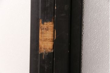 和製アンティーク　秋田県産　腰板ケヤキ材　レトロな空間づくりにおすすめなガラス戸4枚セット(引き戸、建具)(R-049226)