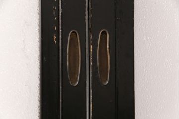 和製アンティーク　秋田県産　腰板ケヤキ材　レトロな空間づくりにおすすめなガラス戸4枚セット(引き戸、建具)(R-049226)