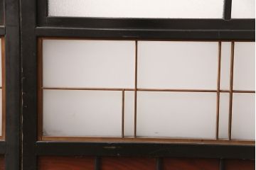 和製アンティーク　秋田県産　腰板ケヤキ材　レトロな空間づくりにおすすめなガラス戸4枚セット(引き戸、建具)(R-049226)