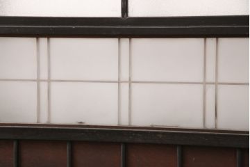 和製アンティーク　秋田県産　腰板ケヤキ材　レトロな空間づくりにおすすめなガラス戸4枚セット(引き戸、建具)(R-049226)