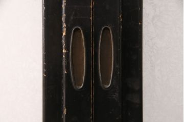 和製アンティーク　秋田県産　腰板ケヤキ材　落ち着きあるレトロな空間づくりにおすすめなガラス戸4枚セット(引き戸、建具)(R-049227)