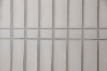 和製アンティーク　昭和初期　結霜ガラス・すりガラス　黒い框がレトロな雰囲気を高めるスリムなガラス戸4枚セット(引き戸、建具)(R-049228)