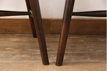 中古　北海道民芸家具　シンプルなデザインが取り入れやすいダイニングチェア2脚セット(ウィンザーチェア、板座チェア、椅子、ウインザーチェア)(R-049238)