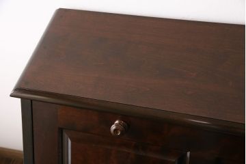 中古　北海道民芸家具　希少な絶版品!両袖タイプで収納力も抜群のライティングビューロー(デスク、在宅ワーク、在宅用両袖机)(R-049240)