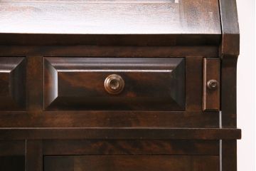 中古　北海道民芸家具　希少な絶版品!両袖タイプで収納力も抜群のライティングビューロー(デスク、在宅ワーク、在宅用両袖机)(R-049240)
