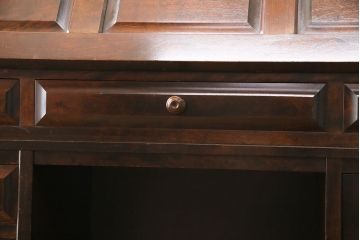 中古　北海道民芸家具　希少な絶版品!両袖タイプで収納力も抜群のライティングビューロー(デスク、在宅ワーク、在宅用両袖机)(R-049240)