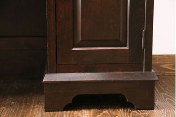 中古　北海道民芸家具　希少な絶版品!両袖タイプで収納力も抜群のライティングビューロー(デスク、在宅ワーク、在宅用両袖机)(R-049240)