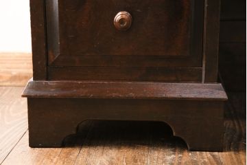 中古　北海道民芸家具　希少な絶版品!両袖タイプで収納力も抜群のライティングビューロー(デスク、在宅ワーク、在宅用両袖机)(R-049240)